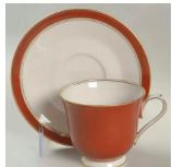 Ivory And Sienna Cup and Saucer