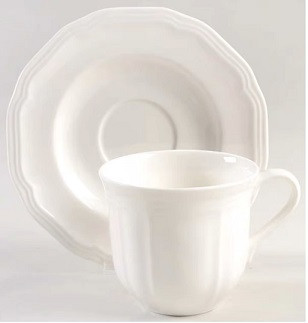 Antique White Cup and Saucer