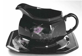 Ebony Meadow Gravy Boat and Stand
