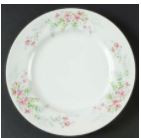 Fern Rose Round Salad Plate