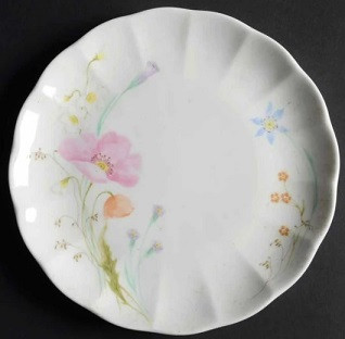 Pastel Bouquet Round Salad Plate