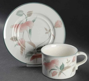 Silk Flowers Cup and Saucer