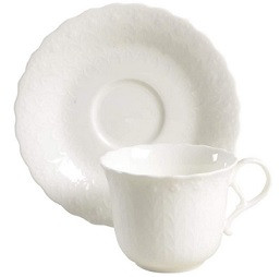 White Silk Cup and Saucer