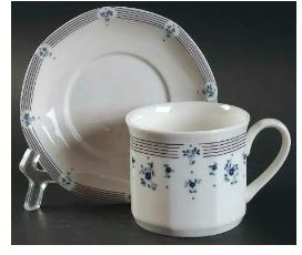 Calico Blue Cup and Saucer