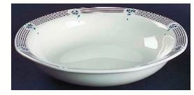 Calico Blue Round Soup Cereal Bowl