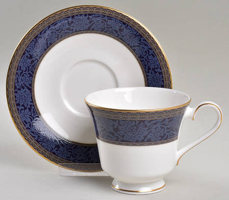 English Brocade Cup and Saucer