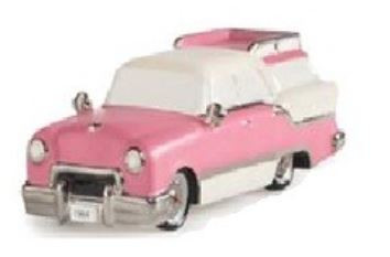Original Snow Village - Out For A Drive Car Pink