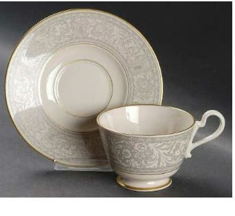 Grey Renaissance Cup and Saucer