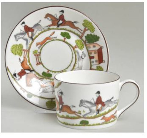 HUNTING SCENE WEDGWOOD CUP AND