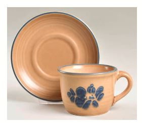 Folk Art Cup and Saucer