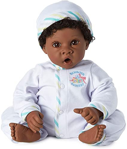 Baby Face Doll Dark Skin Tone - Baby Face Doll Dark Skin Tone   Brown Eyes Brown Hair 19In