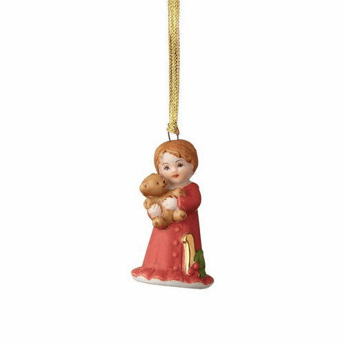 Growing Up Girls Age 1 Christmas Ornament Brunette