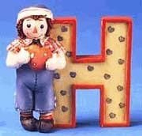 Raggedy Ann And Andy Collegiate Collectibles; Letter H; Enesco