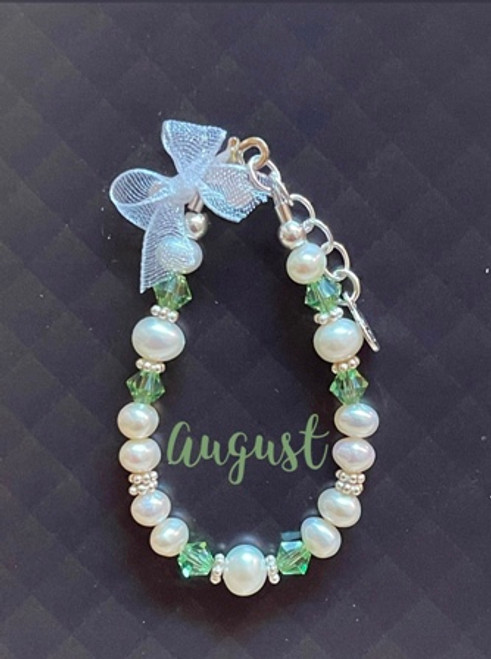 Birthstone Bracelet W Pearls August Small 0   12 Months