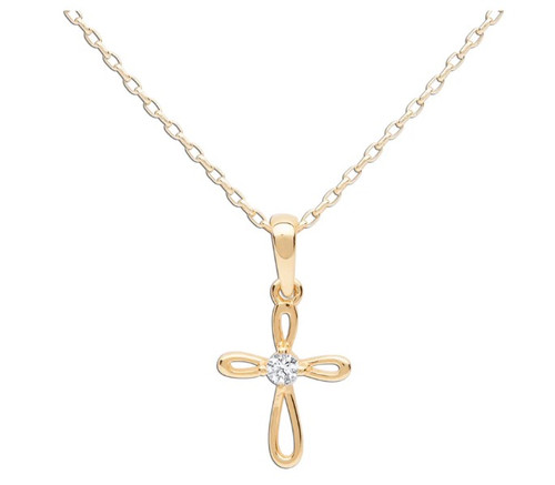 Gold Plated Infinity Cross Necklace Cherished Moments 14