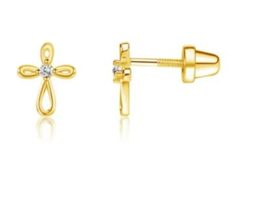 EARRINGS 14K GOLD PLATED INFI