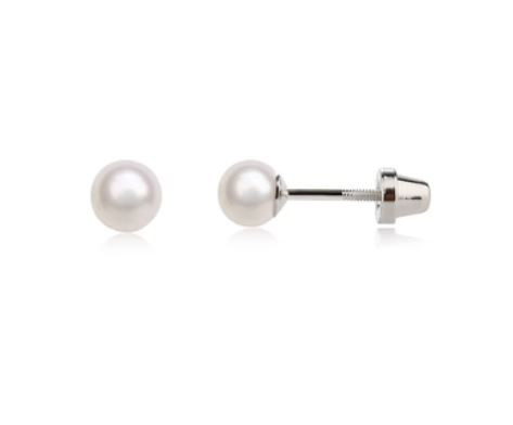 EARRINGS PEARL WHITE CHILDREN - EARRINGS PEARL WHITE CHILDREN STERLING SILVER  CHERISHED MOMENTS