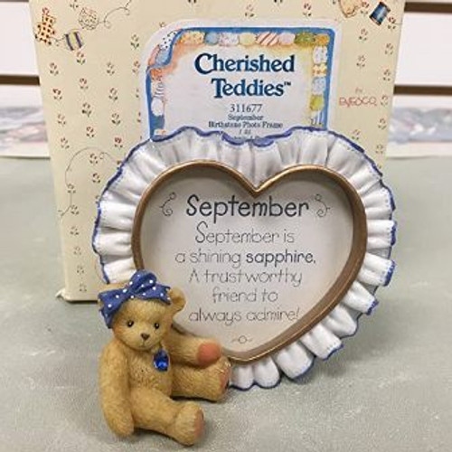 September Heart Frame With Bear Cherished Teddies Enesco