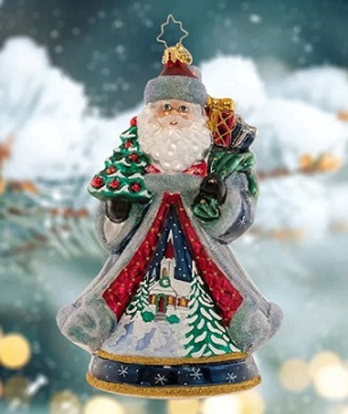 Santas Snowy Scene Christopher Radko Ornament