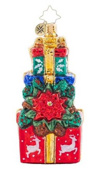 Poinsettia Presents Christopher Radko Ornament