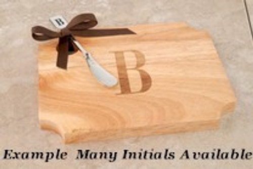 Wood Cutting Board W/ Spreader  Initial G