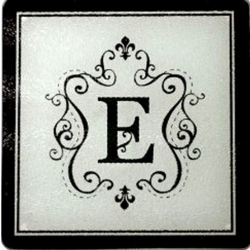 Monogram Elegant Glass Trivet  Initial  B