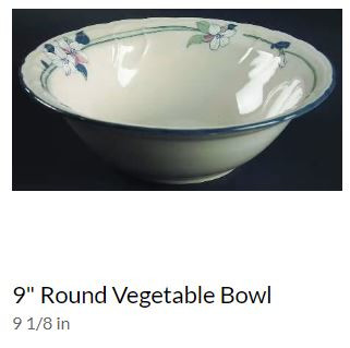 Apple Blossom Round Vegetable or Serving Bowl