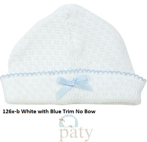 White Saylor Cap No Bow White With Blue Paty, Inc.