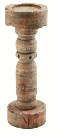 Mud Pie Gifts - Medium Chunky Wood Candlestick
