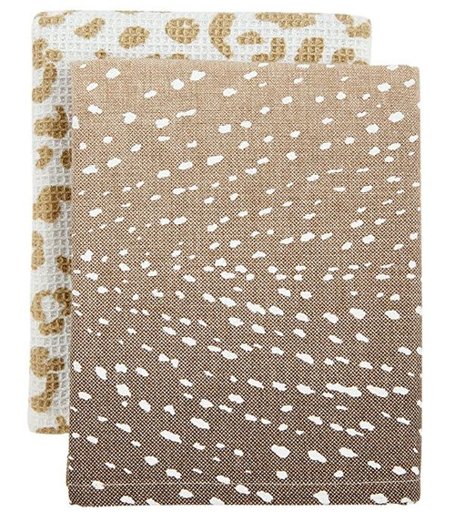 Fawn Leopard Towel Set By Mud - Fawn Leopard Towel Set  By Mud Pie