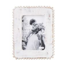 5X7 White Beaded Wood Frame - 5X7 White Beaded Wood Frame