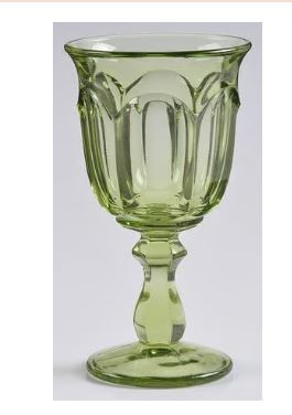 Old Williamsburg Green Wine Goblet