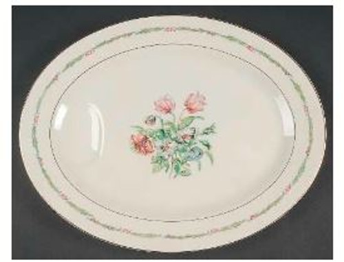 Garden Flower Haviland 14 Inch Oval Platter Used Garden Flower Haviland 14 Inch Oval Platter Used