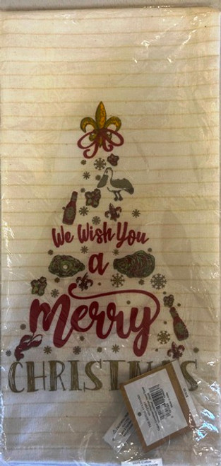 Cajun Christmas Pinstripe Hand Towel