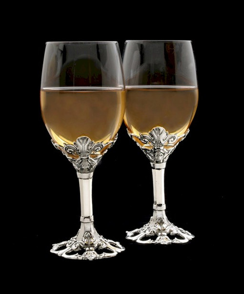 Fleur De Lis Wine Glass Set Of 2  Arthur Court Designs