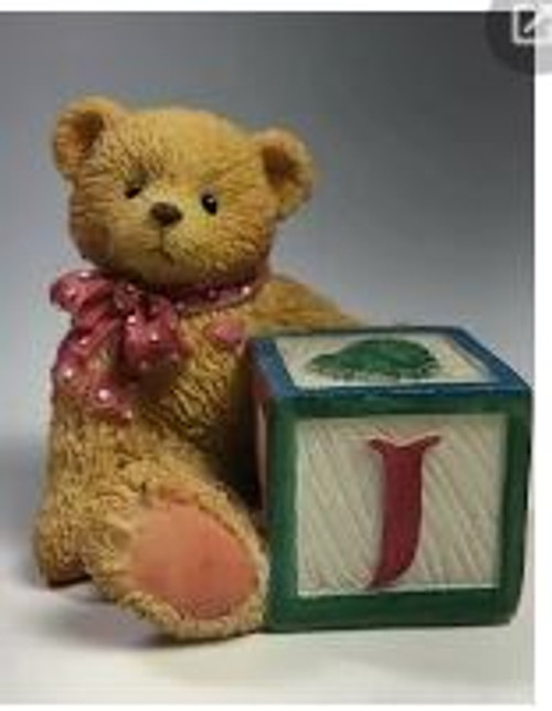 Bear With Block (J) Cherished Teddies Enesco