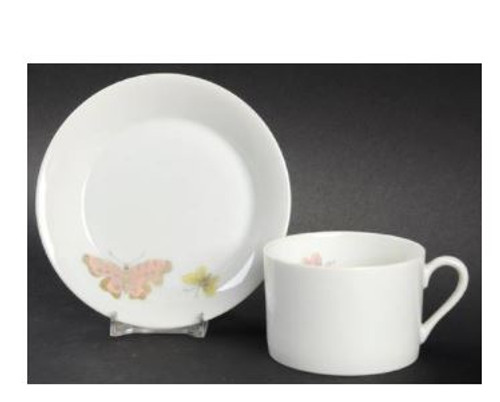 Pastel Poppy Peach Fitz And Floyd Cup And Saucer Pastel Poppy Peach Fitz And Floyd Cup And Saucer