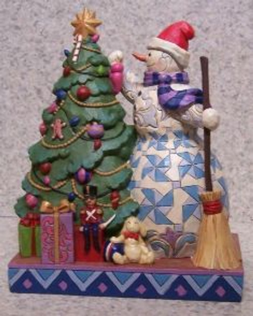 Pint Sized Snowman With Tree