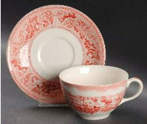 Historic America Pink Johnson Brothers Cup And Saucer