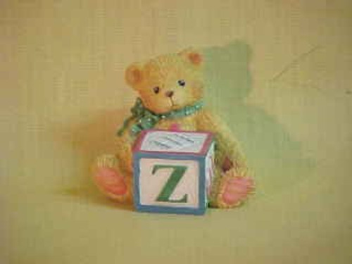 Bear With Block (Z) Cherished Teddies Enesco