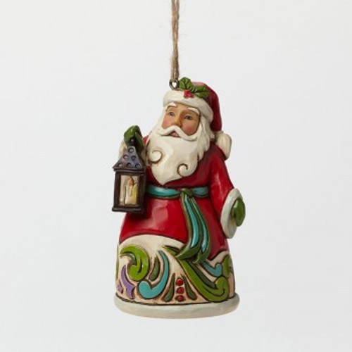 Mini Santa With Lantern Hanging Ornament Jim Shore