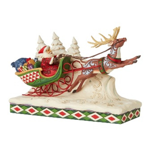 Reindeer Pulling Santa In - Jim Shore Collectible