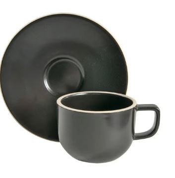 Colorstone Matte Black Cup and Saucer