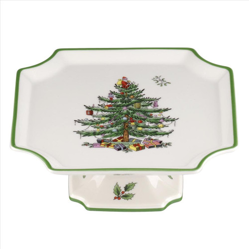Christmas Tree Spode Square Cake Plate