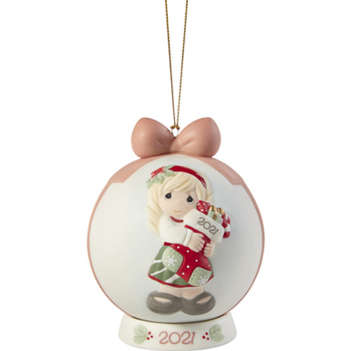 Precious Moments Dated 2021 Christmas Ball Ornament