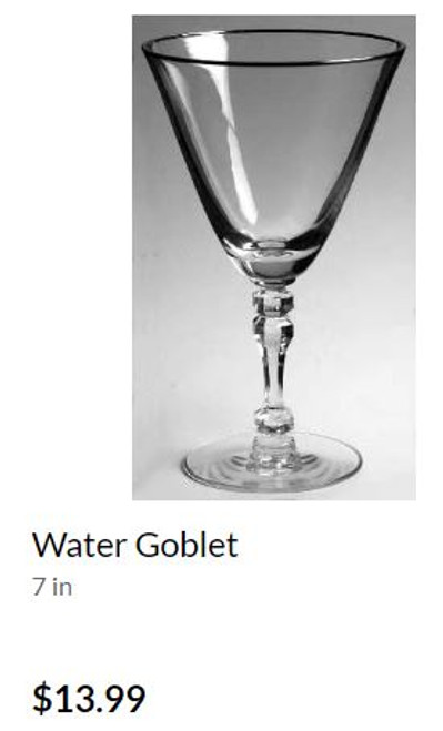 Montclair Tiffin  Water Goblet