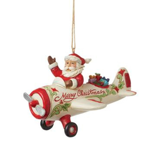Santa In The Airplane Ornament Jim Shore Collectibles
