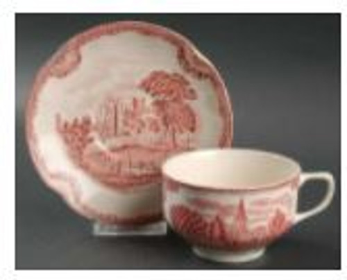 Old Britain Castles Pink Johnson Brothers Cup And Saucer