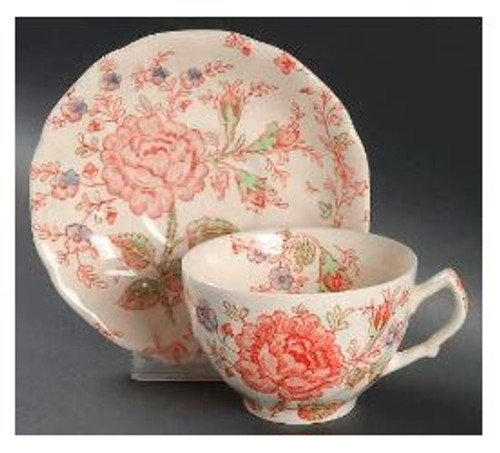 Rose Chintz Johnson Cup and Saucer Rep