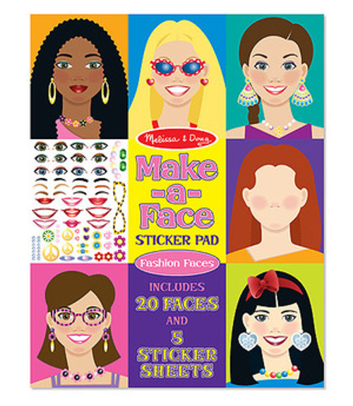 Make A Face Fashion Faces  Sticker Pad  Melissa And Doug Toy